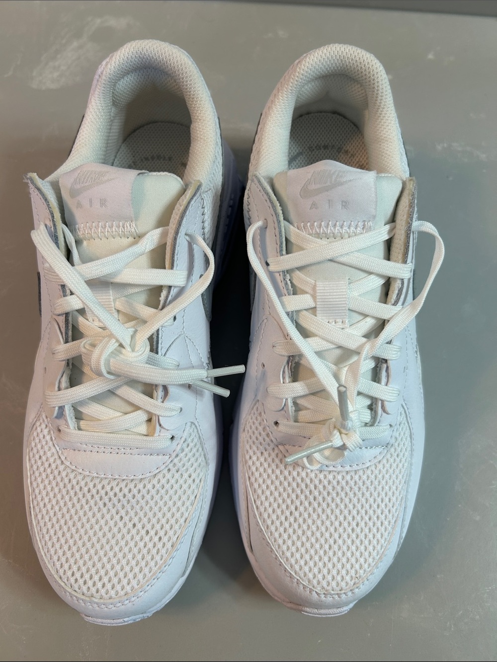 Nike Women’s White Mesh & Leather Sneakers - All White